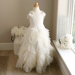 Dollcake Ivory Tulle Dress Jeweled Special Occasion Flower Girl Size 3 NEW